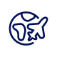 Weltkugel und Flugzeug Icon
